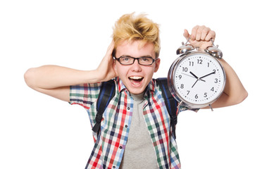 Student missing his studying deadlines on white