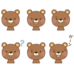 くま　顔　表情　セット