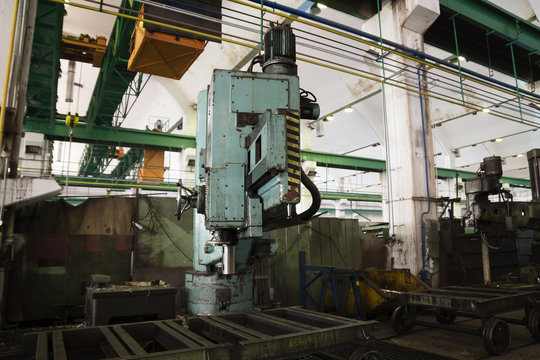 big drilling-machine in an old factory