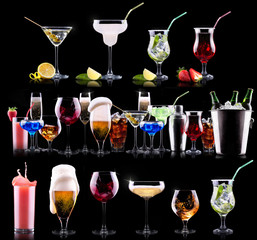 Obrazy na Plexi  zestaw różnych napojów alkoholowych