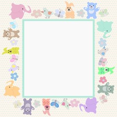 Baby animals greeting card