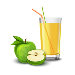 Fototapeta premium Apple juice glass