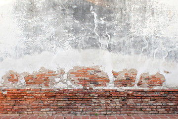 grunge background, red brick wall texture bright plaster wall