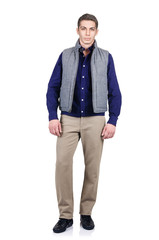 Man in fashion look isolated on white