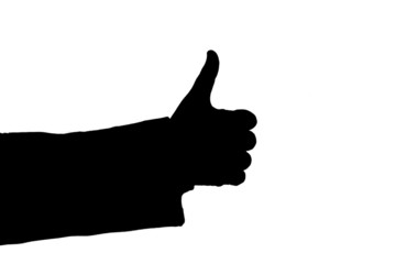 man's hand showing sign cool black