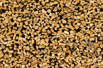 Small chopped fir wood