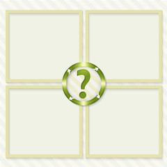 four boxes for entering text with arrows and question mark