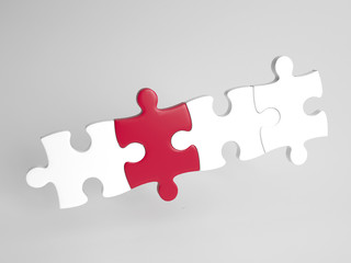 Obraz premium Individuality concept - one different puzzle piece