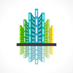 creative modern building icon design concept