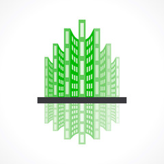 creative green building design icon concept