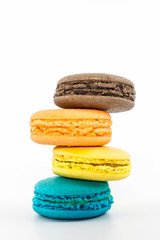 Sweet and colourful french macaroons.