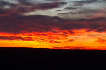 Fototapeta na wymiar burning sunset