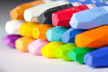 Oil Pastel Crayons on a white paper