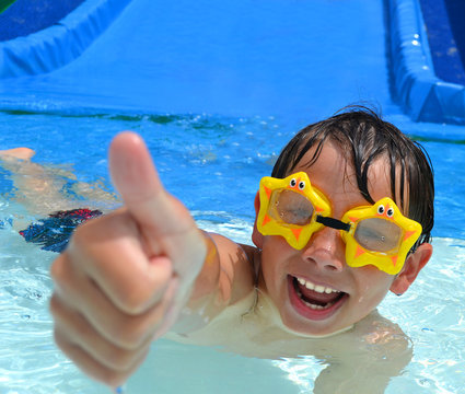 Boy at aqua park