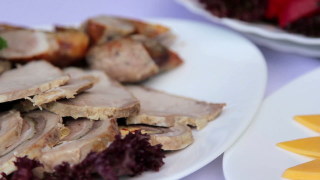The art of cooking meat.Cheese appetizer.