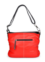 Red handbag isolated on white background