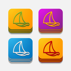 square button: sailboat