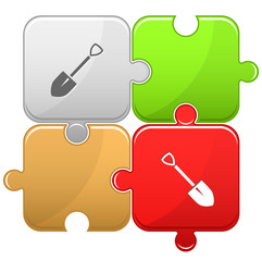 Fototapeta premium Spade. Vector puzzle.