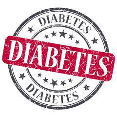 Diabetes red grunge textured vintage isolated stamp