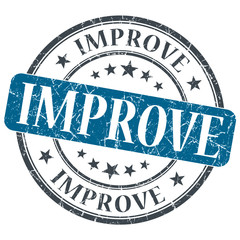 Improve blue grunge textured vintage isolated stamp