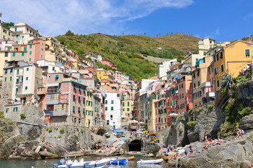 Village of Riomaggiore in Cinqueterre, Italy