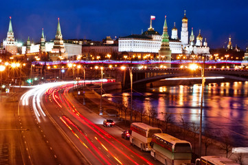 Moscow Sightseeing night  river view