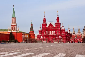 Fototapete Rund Moscow Red Square and Historical Museum Day © Anna Alferova