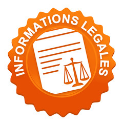 informations légales sur bouton web denté orange