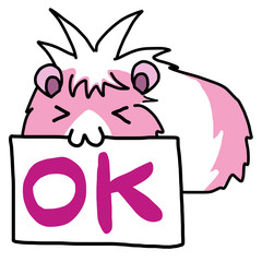 モルモットのイラスト／OKサイン