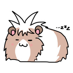 モルモットのイラスト／眠い
