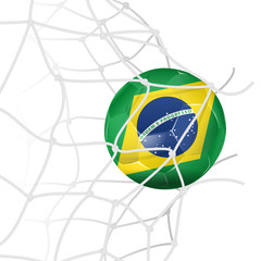 Naklejka premium Soccer Ball in Net