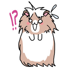 モルモットのイラスト／驚く、慌てる