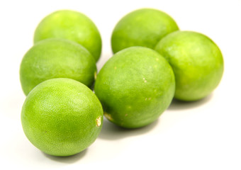 Thailand lime on white background.