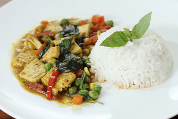 rice with fried bean curd