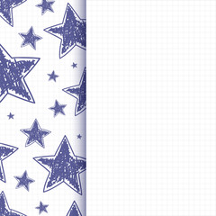 Abstract background with hand drawn stars