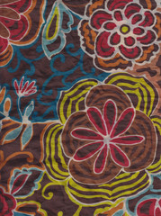 Textile with floral variegated design