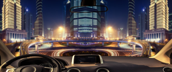 car through the downtown