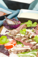 Grilled Beef Wraps - Griddled sirloin steak and blue cheese wrap