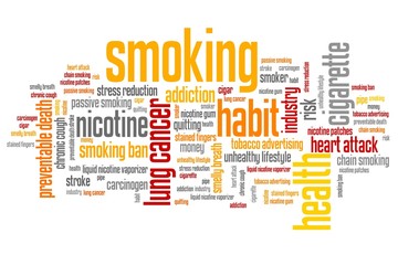 Fototapeta premium Tobacco smoking - word cloud illustration