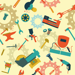 Metal work tools background. Seamless, pattern