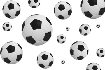 Black and white footballs