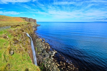 Coastline and waterfall at Kilt Rock, Isle of Skye, Scotland