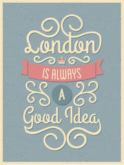 Retro Typography London Poster