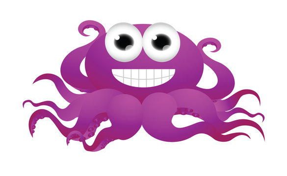 Funny octopus cartoon
