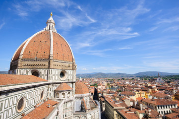 Fototapeta na wymiar Duomo Santa Maria del Fiore - zabytkowym centrum Florencji, w Ita