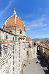 Fototapeta na wymiar Duomo Santa Maria del Fiore - zabytkowym centrum Florencji, w Ita