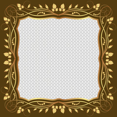 background with golden frame and copy space