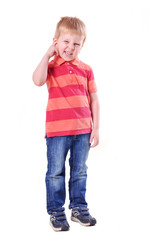 Boy portrait isolated on white