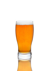 Glass of beer isolated on white background