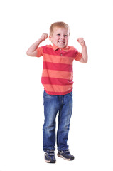 Strong little boy portrait
